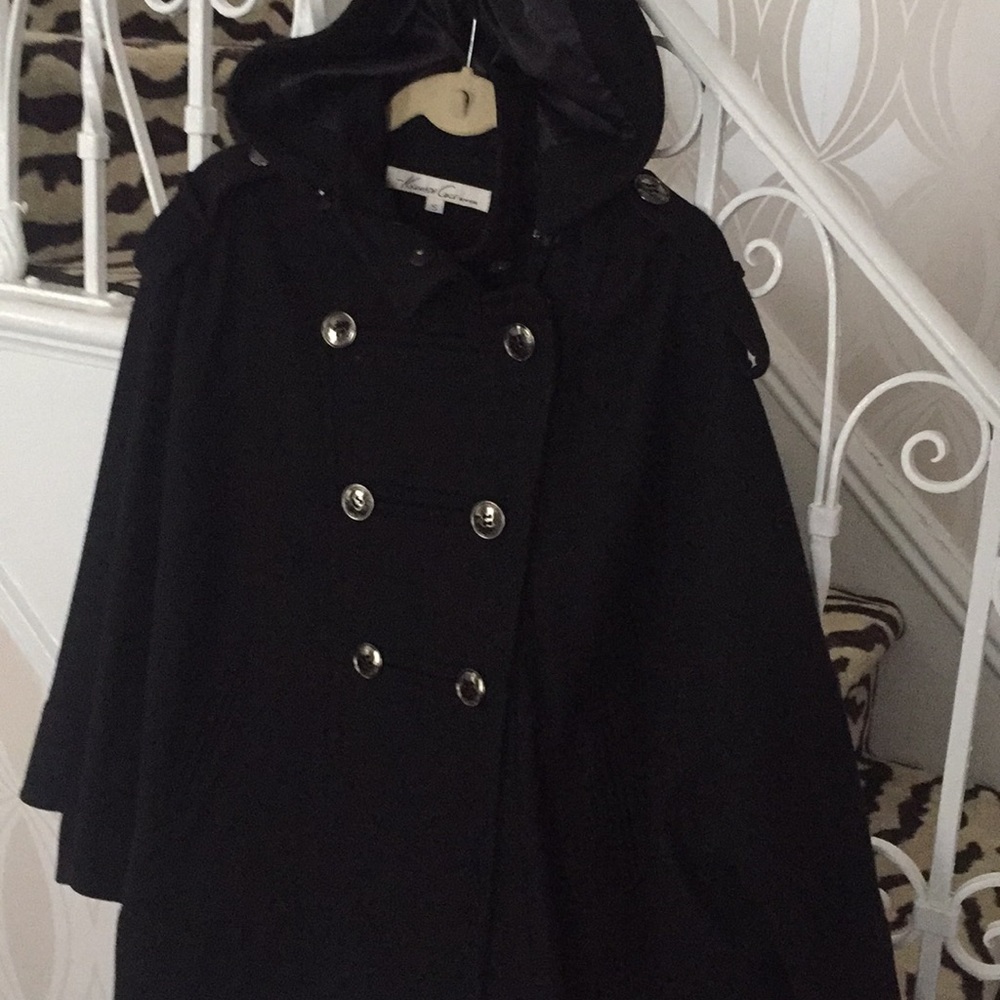 Wool jacket cape style black size small